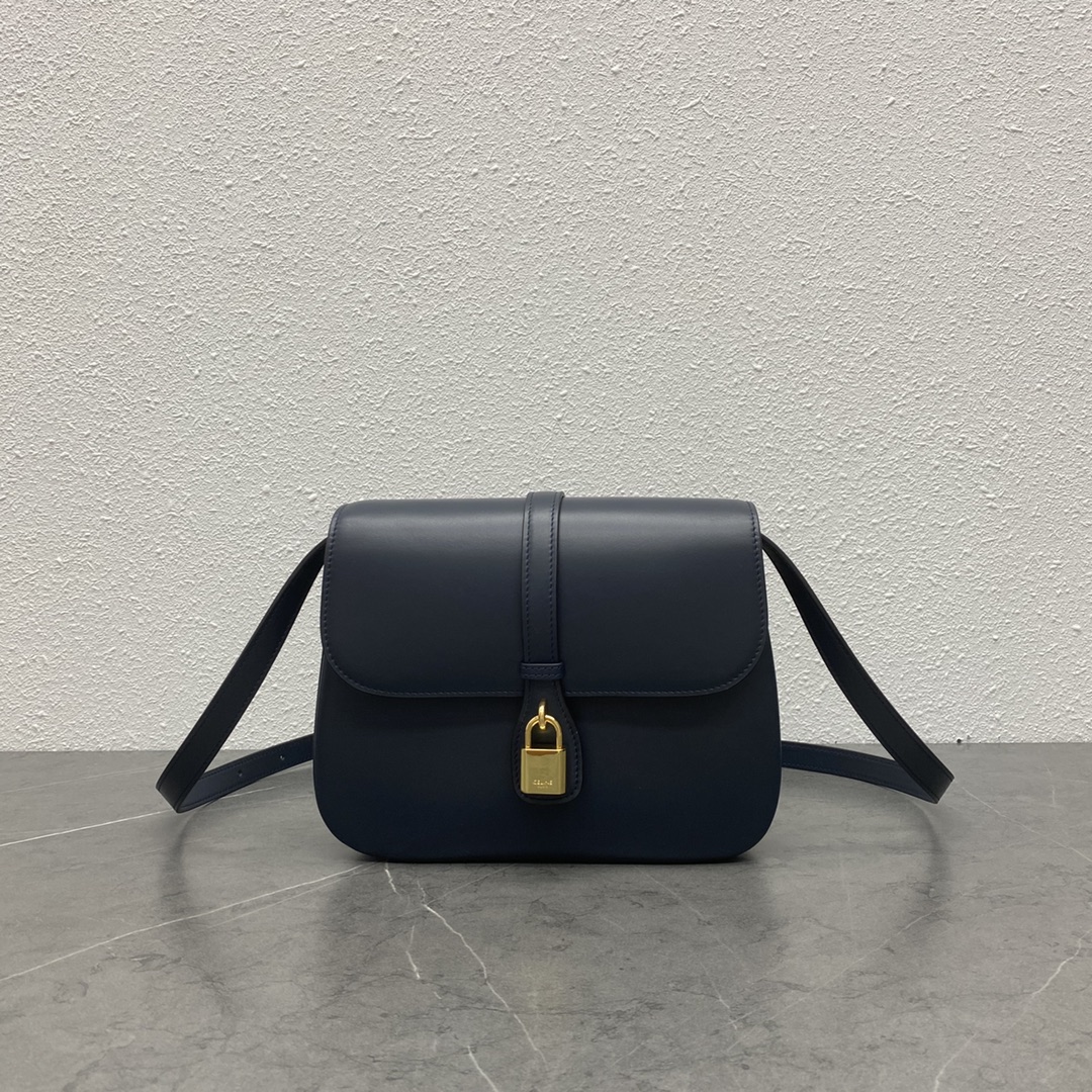 Celine Tabou Shoulder Bag In Smooth Calfskin Navy Blue 196583